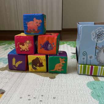 Кубики Учитель мягкие Животные и их питание 6 шт: отзыв пользователя Детский Мир