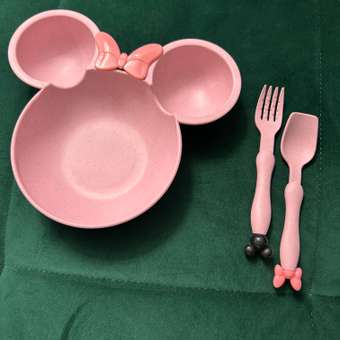 Набор детской посуды Добрый Филин Детская тарелка вилка ложка Мышонок розовый 3 предмета: отзыв пользователя Детский Мир