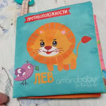 Книжка-игрушка AmaroBaby Soft Book Противоположности с грызунком: отзыв пользователя Детский Мир