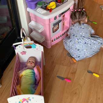 Кроватка Mary Poppins Единорог с каруселькой люлька мебель для кукол куклы пупса: отзыв пользователя Детский Мир