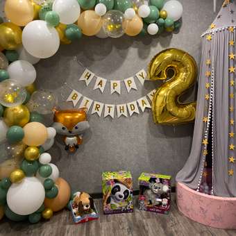 Воздушные шары набор Мишины шарики фотозона на праздник день рождения для мальчика или девочки 114 шт: отзыв пользователя Детский Мир