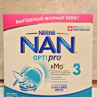 Молочко NAN 3 Optipro 1050г с 12месяцев: отзыв пользователя ДетМир