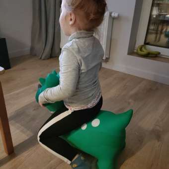 Прыгун LAKO SPORT Надувной Зеленый динозавр Дино в комплекте с насосом: отзыв пользователя Детский Мир