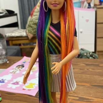 Кукла Barbie с радужной мерцающей прической FXN96: отзыв пользователя ДетМир