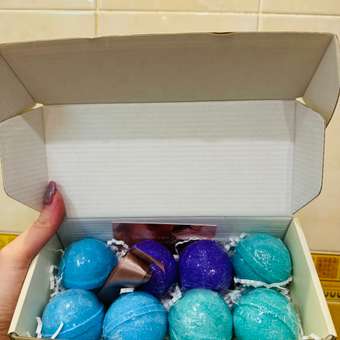 Бомбочки для ванны Cosmeya с шиммером Набор из 8 бурлящих шаров с морской солью: отзыв пользователя Детский Мир
