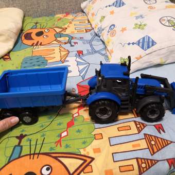 Трактор Полесье с прицепом и ковшом инерционный синий: отзыв пользователя Детский Мир