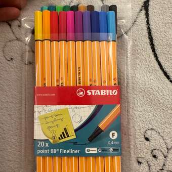Ручка капиллярная STABILO point 88 20 цветов: отзыв пользователя Детский Мир