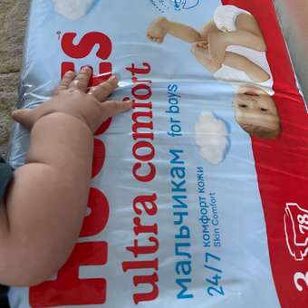 Подгузники Huggies Ultra Comfort для мальчиков 3 (5-9 кг) 78 шт.: отзыв пользователя ДетМир
