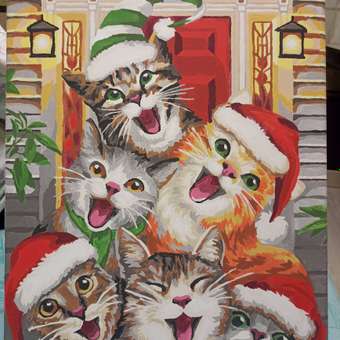 Картина по номерам Hobby Paint Рождественские коты холст на подрамнике 40х50 см: отзыв пользователя Детский Мир