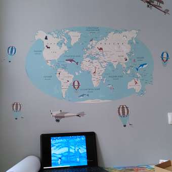 Наклейка интерьерная Woozzee Карта воздухоплавателей: отзыв пользователя Детский Мир
