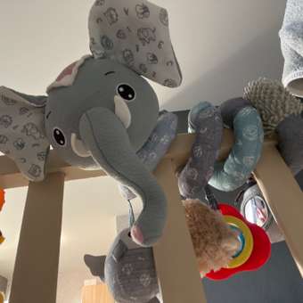 Спираль-подвеска с игрушками Zeimas слон серый музыкальный с функцией погремушки: отзыв пользователя Детский Мир