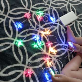 Гирлянда mObility USB снежинка 3 метра 20 ламп цветная: отзыв пользователя Детский Мир