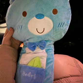 Подушка для путешествий Territory игрушка на ремень безопасности Мишка с листочком: отзыв пользователя Детский Мир