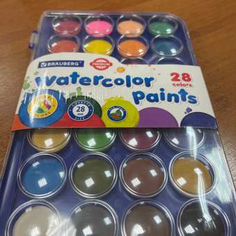 Краски акварельные Brauberg для рисования сухие Premium 28 цветов: отзыв пользователя Детский Мир