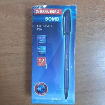 Ручка шариковая Brauberg масляная Bomb комплект 12шт синяя: отзыв пользователя Детский Мир