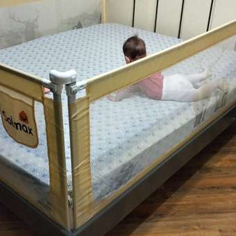 Защитный барьер для кровати Solmax ограничитель бортик для новорожденных 200 см бежевый: отзыв пользователя Детский Мир