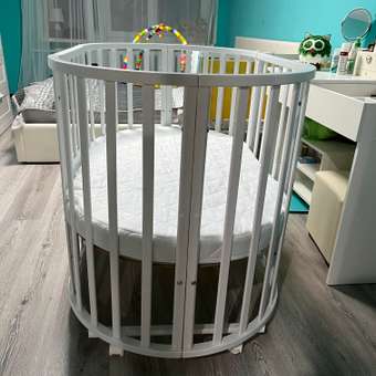Детская кроватка Азбука Кроваток овальная, без маятника (белый): отзыв пользователя Детский Мир