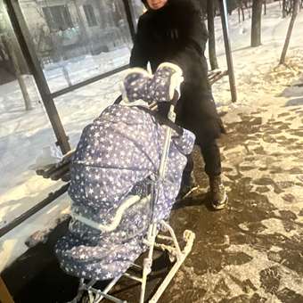 Санки-коляска Ника с ручкой, с перекидной ручкой, с колесами: отзыв пользователя ДетМир