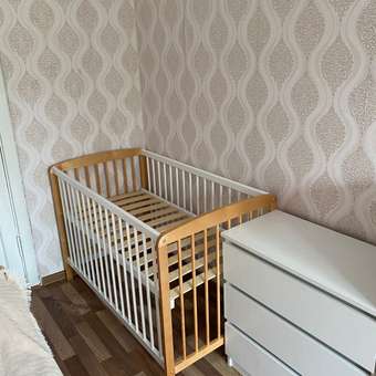 Детская кроватка Polini kids прямоугольная, без маятника (бук, белый): отзыв пользователя Детский Мир
