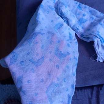 Пеленка Babyton ситцевая Дельфины Голубая 1261: отзыв пользователя Детский Мир