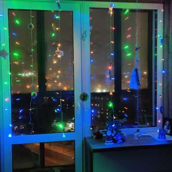 Светодиодная гирлянда Seichi Шторка LED 1.8×1.8 м цвет разноцветный: отзыв пользователя Детский Мир