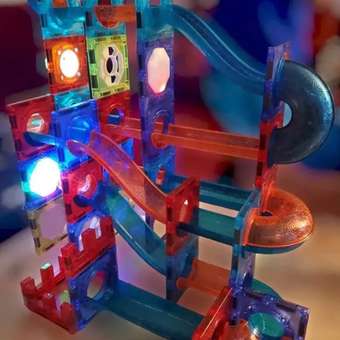 Магнитный констрктор Play Cool детский светящийся развивающий 142 детали: отзыв пользователя Детский Мир