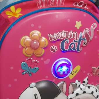 Рюкзак школьный с пеналом Little Mania Кошки розовый: отзыв пользователя Детский Мир