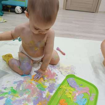 Краски пальчиковые Brauberg для малышей от 1 года 6 цветов пастельные и флуоресцентные: отзыв пользователя Детский Мир