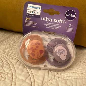 Пустышка Philips Avent Utra soft SCF091/18 с футляром для хранения и стерилизации 6-18месяцев 2шт: отзыв пользователя ДетМир