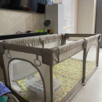 Манеж игровой BabyCare RANCHO 150*150 теплый серый: отзыв пользователя Детский Мир