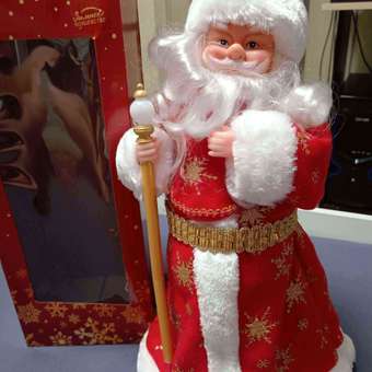 Дед мороз Зимнее волшебство «Красная шуба с посохом» 39 см двигается красный: отзыв пользователя Детский Мир