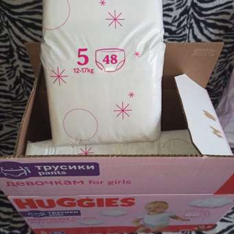 Подгузники-трусики для девочек Huggies 5 12-17кг 96шт: отзыв пользователя ДетМир