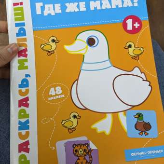 Книжка-раскраска Феникс Премьер Где же мама? 1+ Раскраска с наклейками: отзыв пользователя Детский Мир