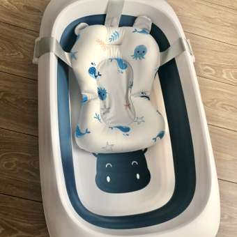 Ванночка складная детская WiMI с матрасиком и термопробкой голубая: отзыв пользователя Детский Мир