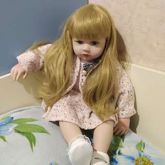 Кукла Реборн Блондинка NRAVIZA Детям Мягконабивная 60 см с одеждой и аксессуарами: отзыв пользователя Детский Мир