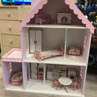 Кукольный дом Pema kids лилово-розовый Материал МДФ: отзыв пользователя Детский Мир