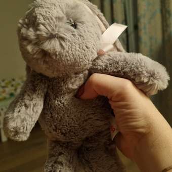 Игрушка мягкая Aurora Кролик с лентой Серый 171056A: отзыв пользователя Детский Мир