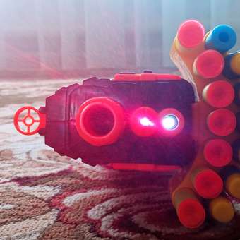 Бластер Автомат-пулемет BalaToys с лазерным прицелом и мягкими пульками 14 шт: отзыв пользователя Детский Мир