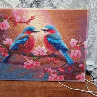 Алмазная мозаика Art on Canvas холст на подрамнике 40х50 см Влюбленные пташки: отзыв пользователя Детский Мир