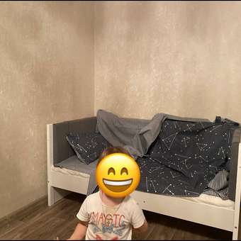 Кровать детская 160*80 Алатойс подростковая деревянная с велюром серая: отзыв пользователя Детский Мир