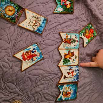 Набор деревянный Нескучные игры Новогодние флажки из дерева 12 деталей: отзыв пользователя Детский Мир