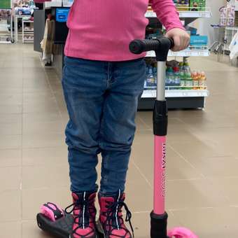 Детский Трехколесный Самокат Maxiscoo с Лыжами Черный с Розовым: отзыв пользователя Детский Мир