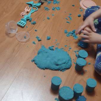 Песок Kinetic Sand 907г Бирюзовый с блестками 6060801: отзыв пользователя Детский Мир
