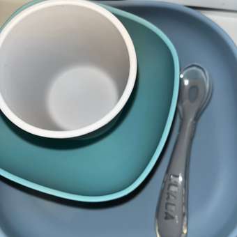 Набор посуды BEABA 2тарелки с присоской стакан ложка Синий с 4месяцев: отзыв пользователя Детский Мир