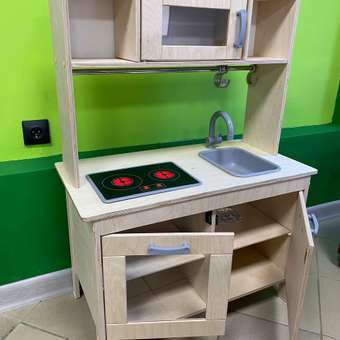 Детская кухня игровая Alatoys Сканди с плитой и краном деревянная: отзыв пользователя Детский Мир