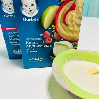 Каша молочная Gerber мультизлаковая с яблоком и малиной 180г с 6месяцев: отзыв пользователя ДетМир