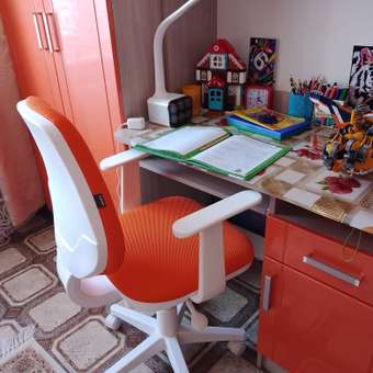 Кресло компьютерное Brabix детское Fancy MG-201W с подлокотниками оранжевое TW-96-1: отзыв пользователя Детский Мир