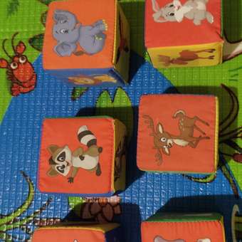 Кубики для малышей Русский стиль Веселый зоопарк 6шт Д-417-18: отзыв пользователя ДетМир