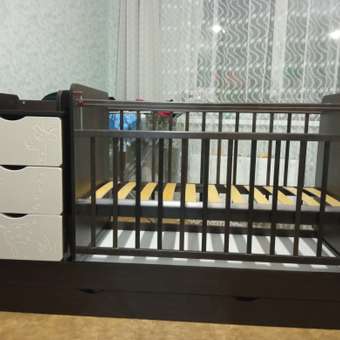 Детская кроватка СКВ СКВ-5 прямоугольная, поперечный маятник (бежевый, венге): отзыв пользователя Детский Мир