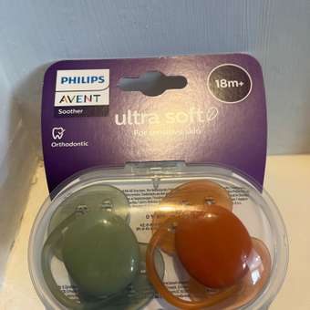 Соска-пустышка силиконовая Philips Avent ultra soft с футляром для хранения и стерилизации 18+ месяцев 2шт SCF093/01: отзыв пользователя Детский Мир